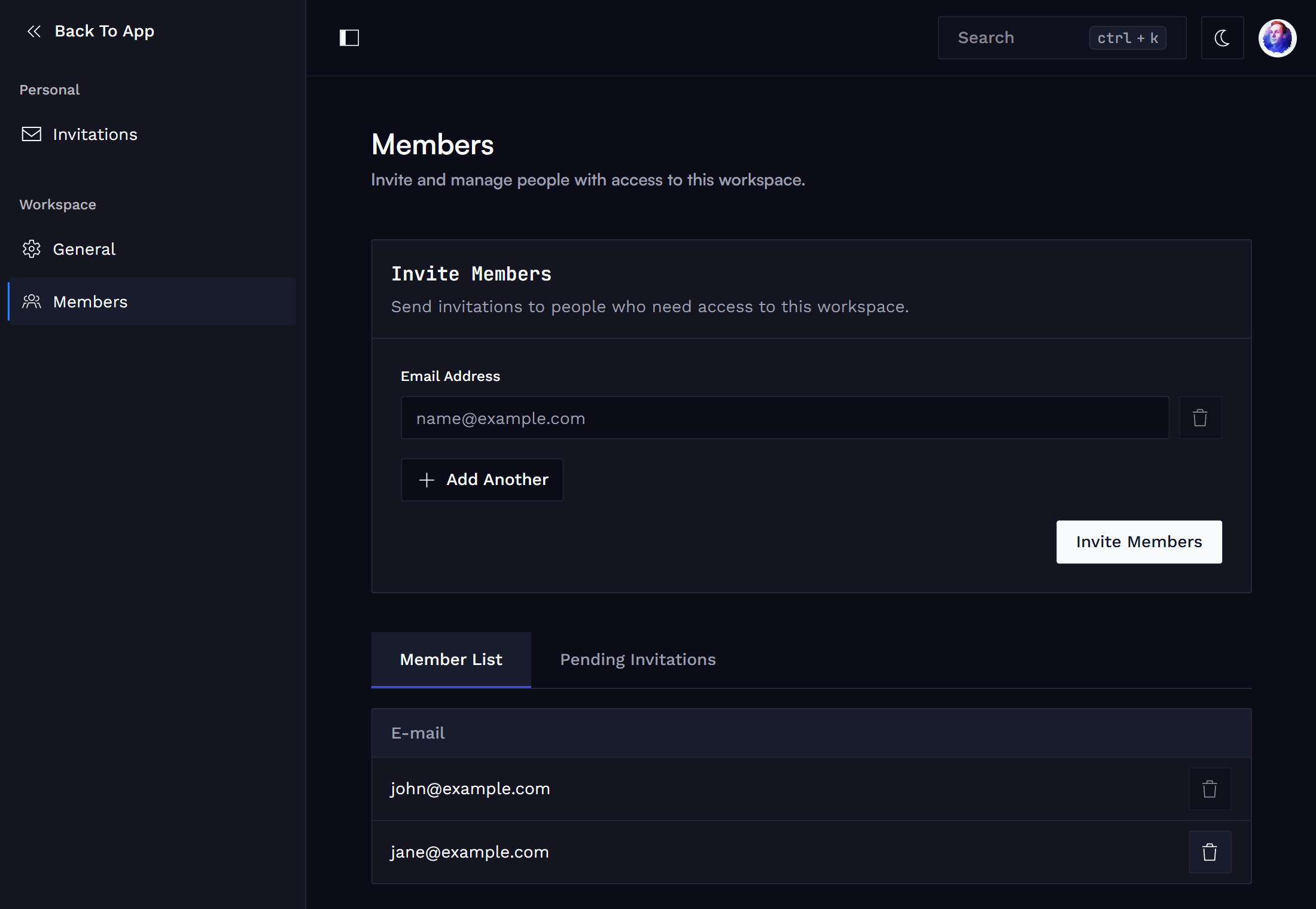 Remove a workspace member.