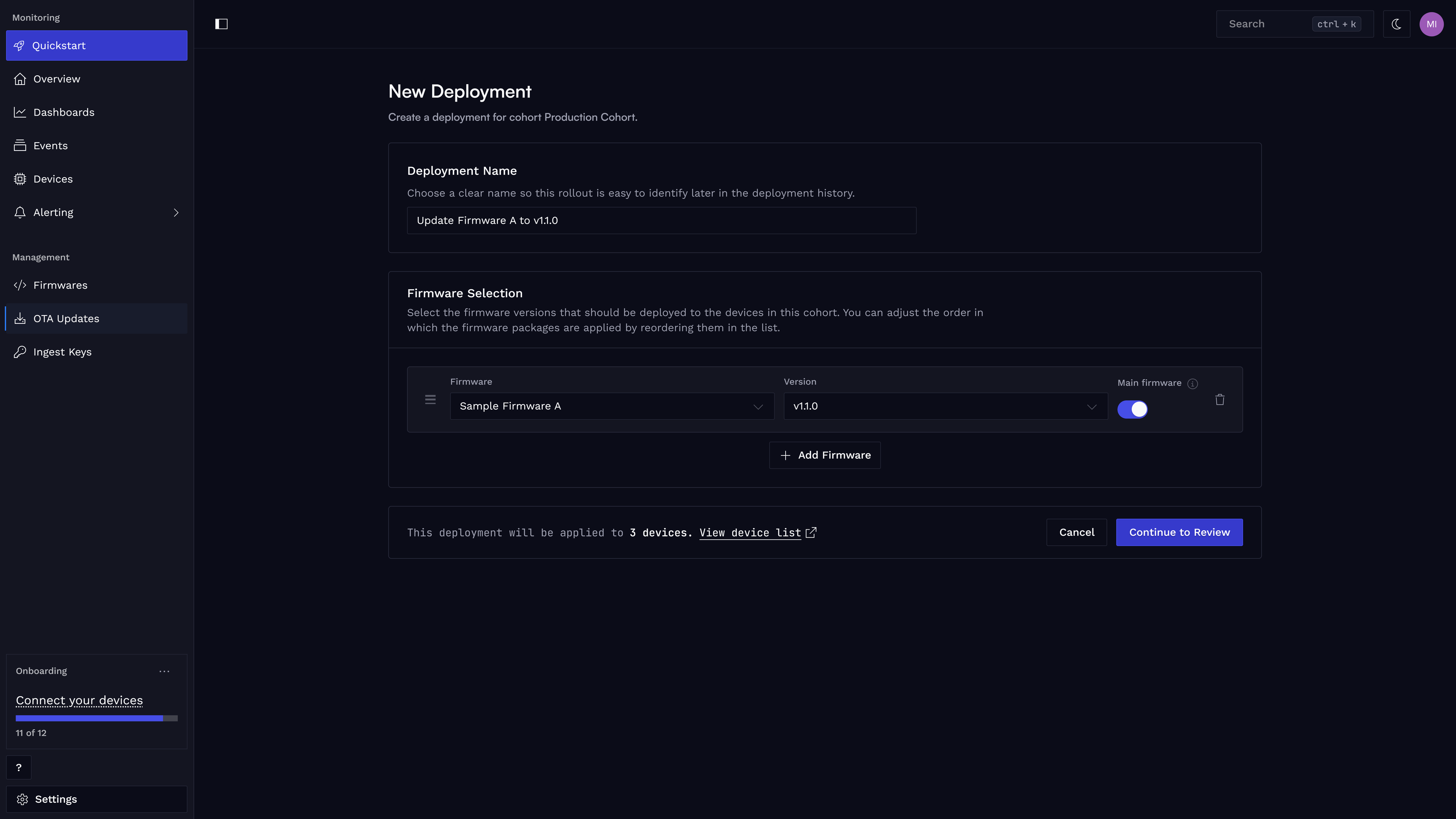 Create Deployment.