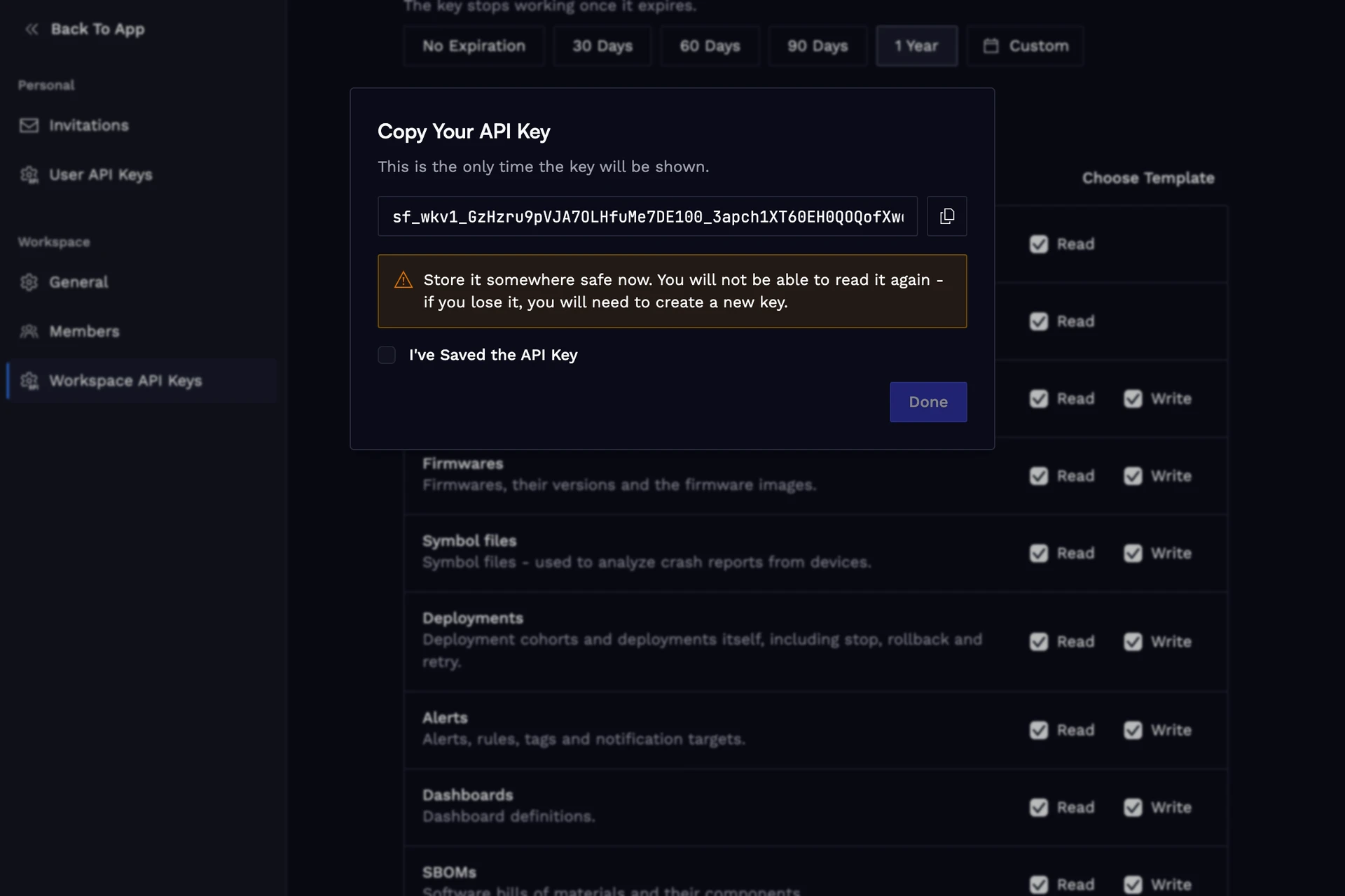 Create API Key.