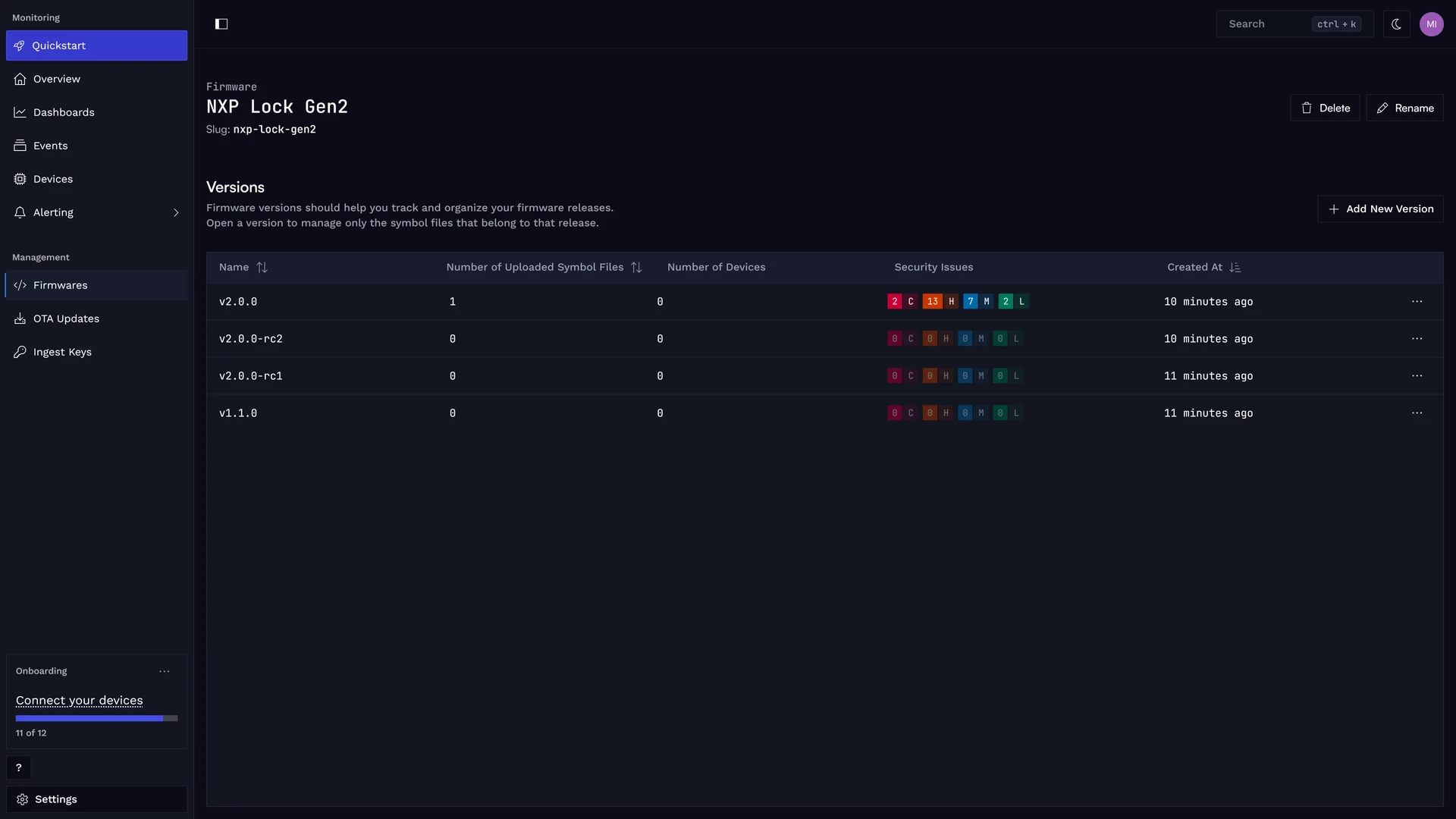 Each firmware can have multiple versions.