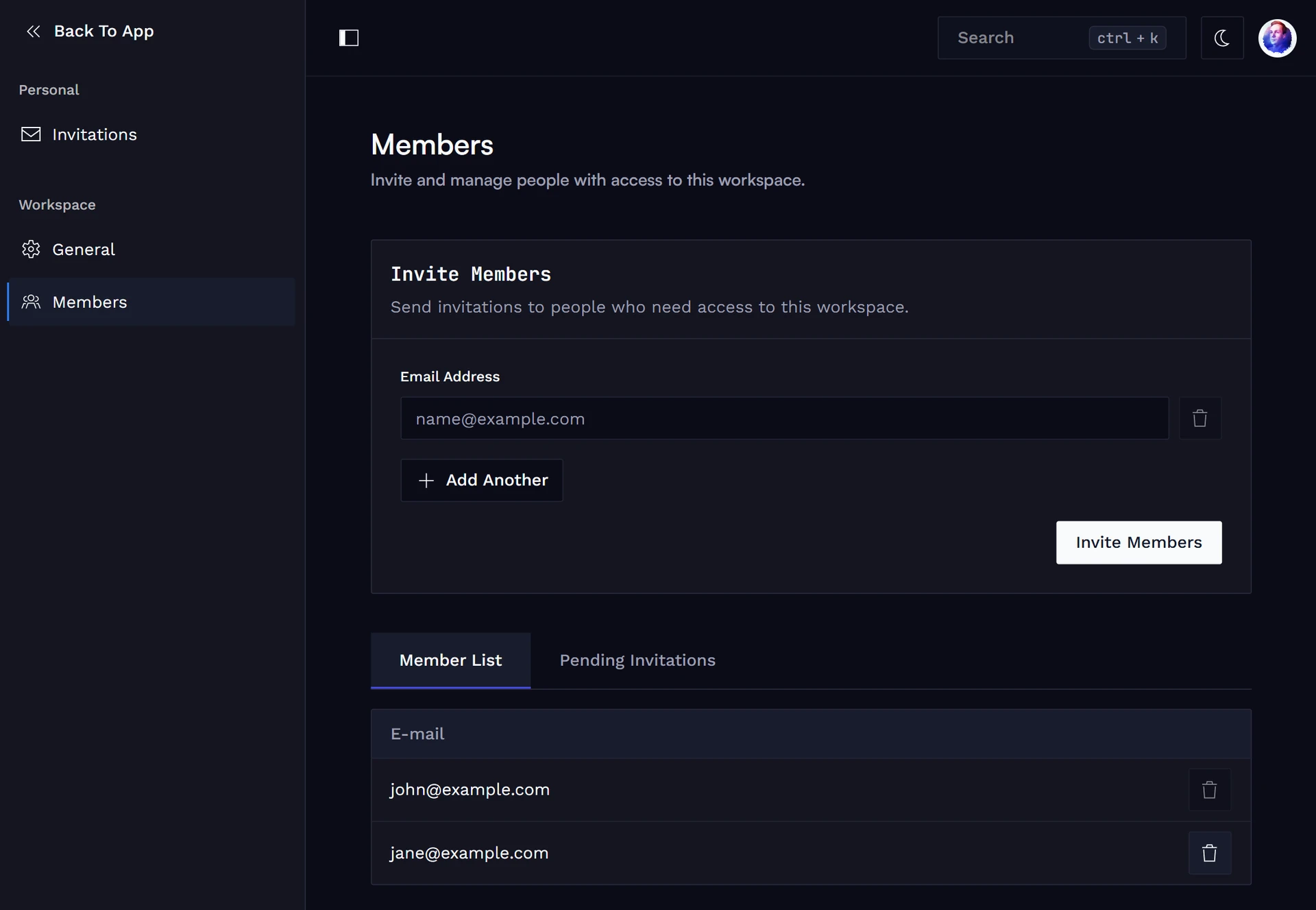 Remove a workspace member.