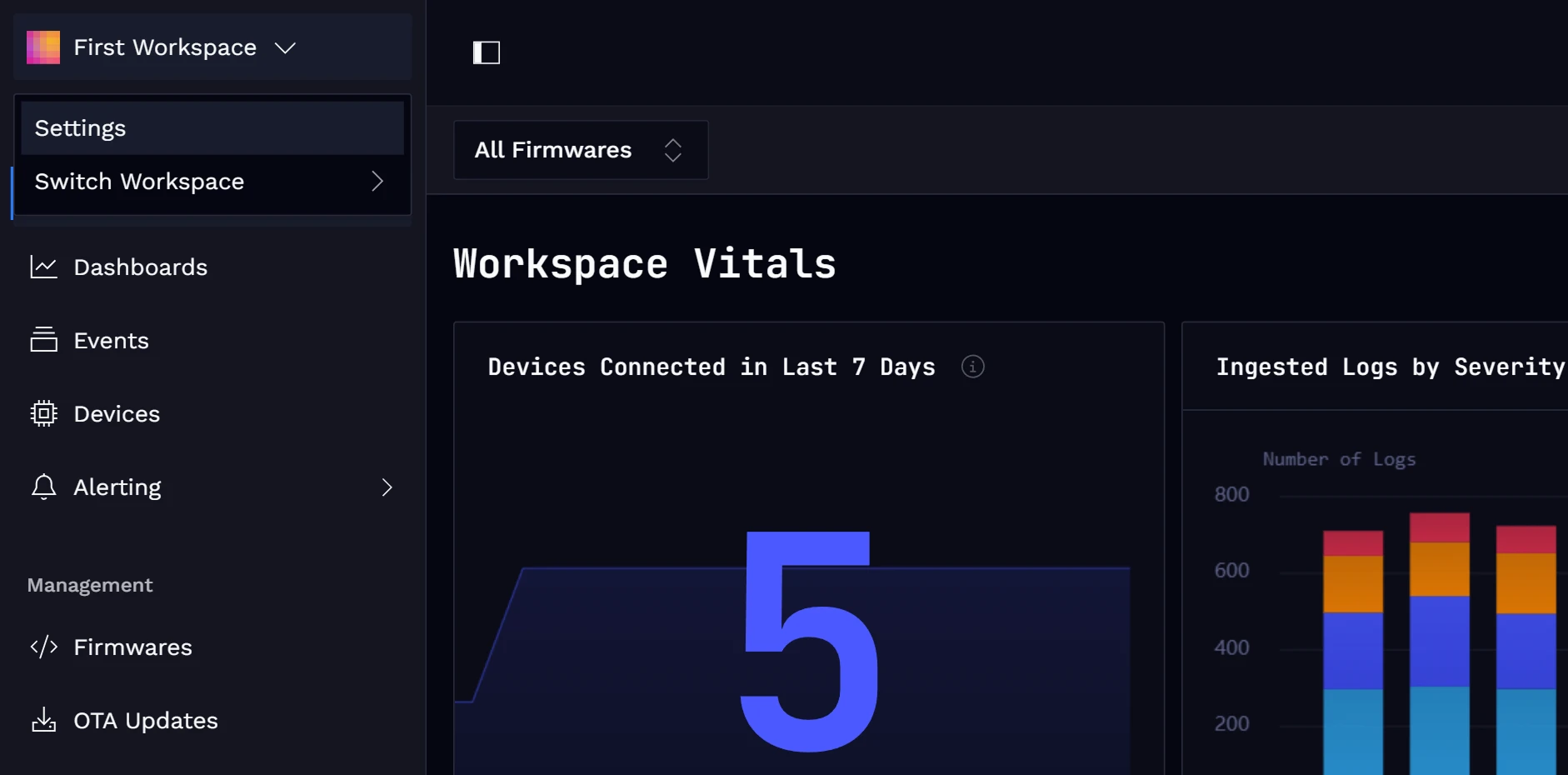 Select Workspace Settings.