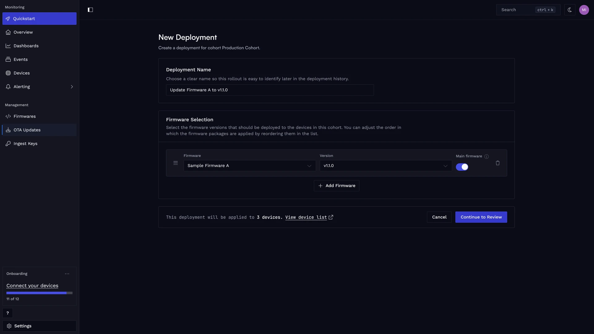Create Deployment.